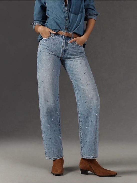 pistola Denim - pistola NWT Lexi Bowed Barrel Leg Jean in Aries Studded 25
